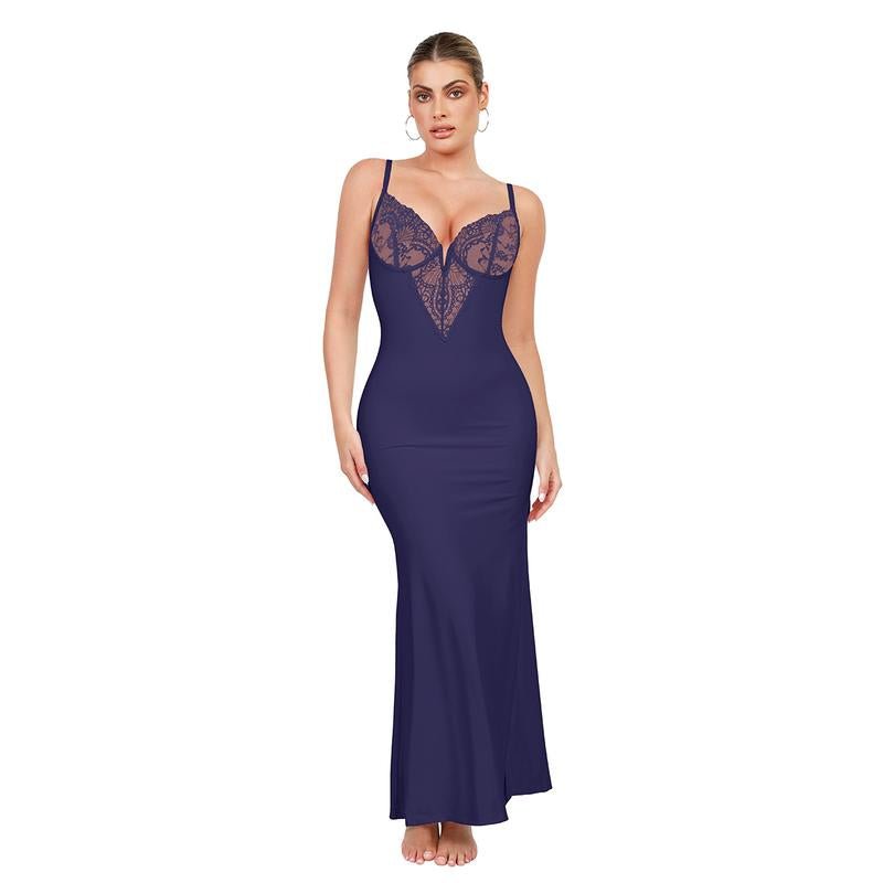 Popilush Lace Shapewear Deep V - Neck Maxi Dress - Bela Fils BoutiqueBela Fils Boutique